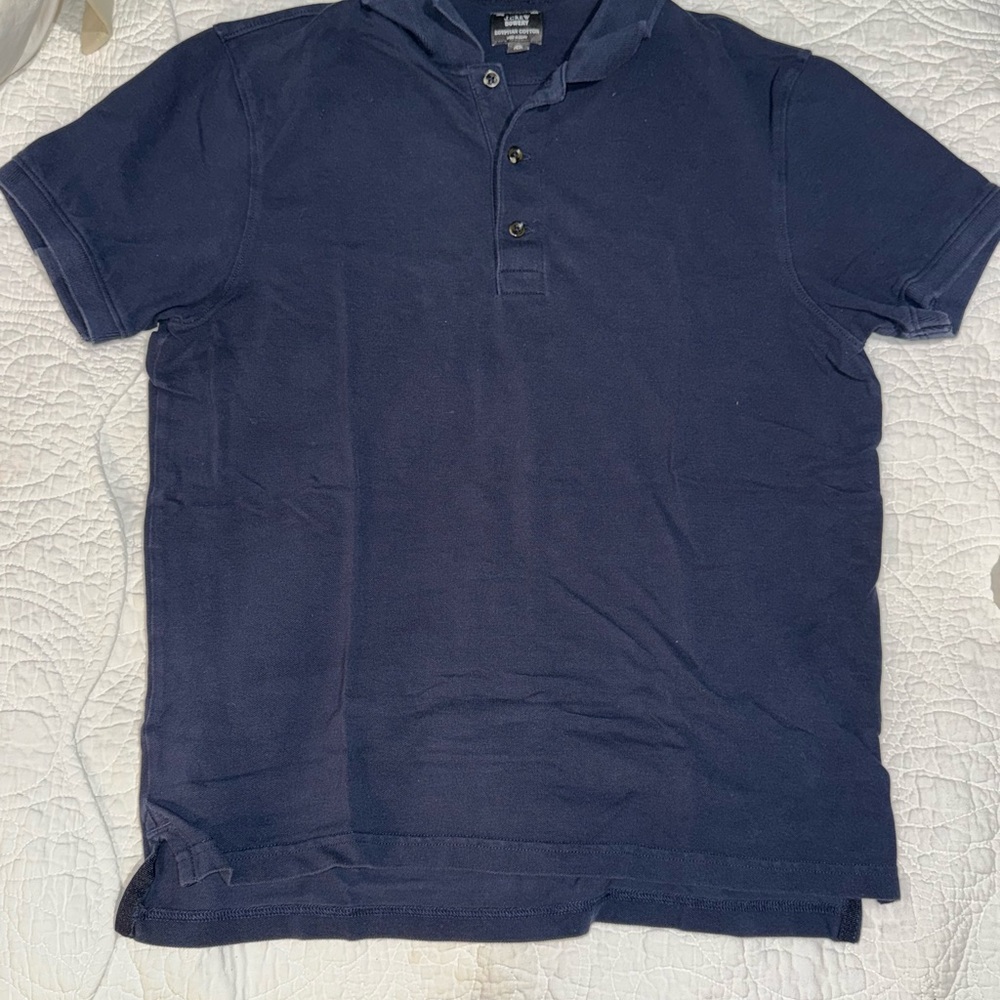 J. Crew Blue Polo Shirt Classic Knit Casual